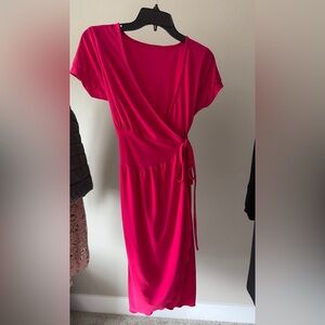 Fuchsia Pink wrap dress | Size: Medium | Nylon Spandex